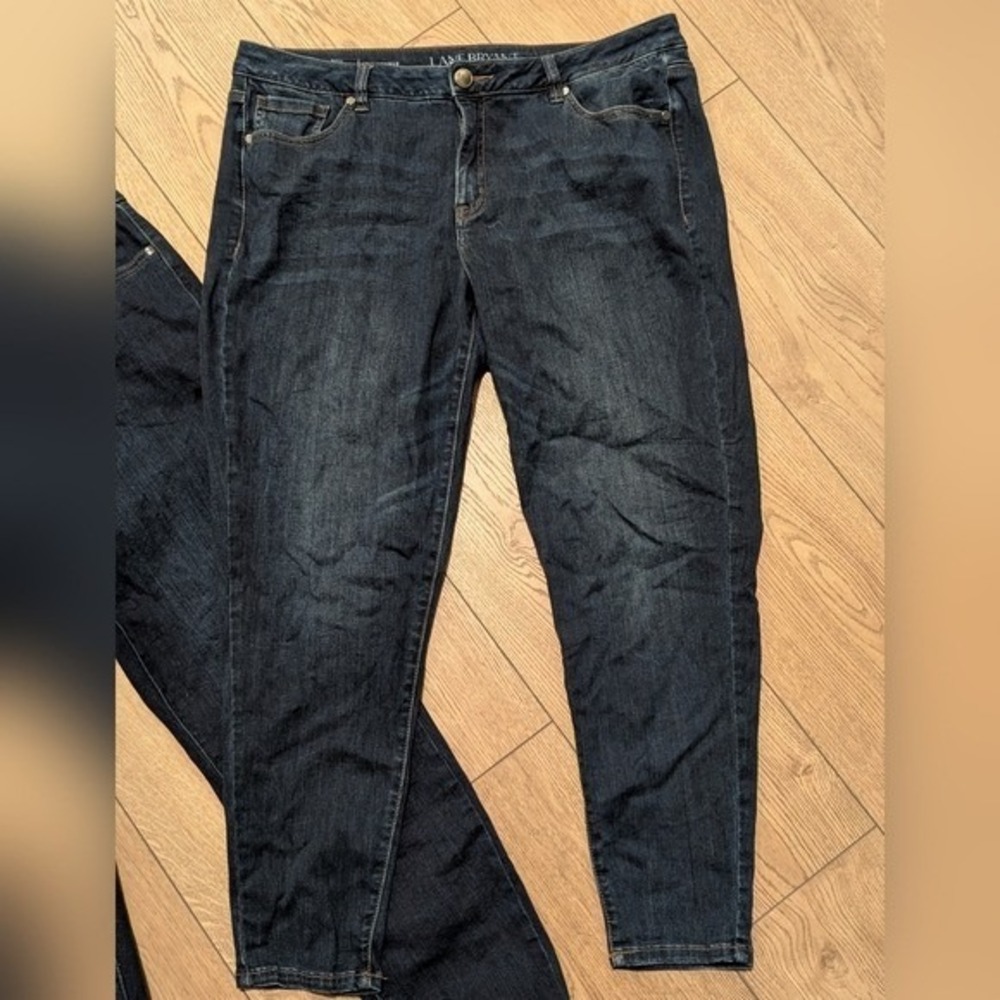 Lane Bryant Jeans Plus 18 2X Dark Wash Skinny Stretch Denim Bundle Lot 3 Pairs - Picture 2 of 9